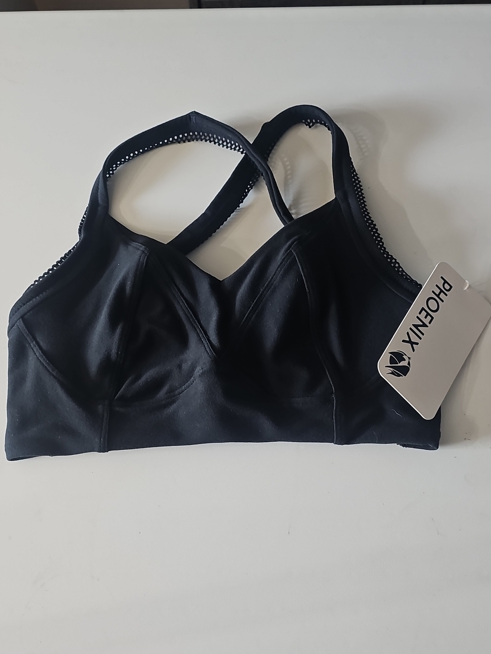 Phenix Black Crisscross Back Supportive Sports Bra
